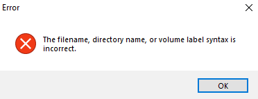 【GTV平臺】點(diǎn)擊軟件安裝報(bào)錯提示  The filename,directory name,or volume label syntax is incorrect.